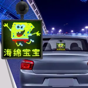 P 2.5Mm 64*64 Resolutie Auto Display Led Wifi Diy Animaties Gif E-Mojis Weergegeven Led Auto Scherm Vierkante Vorm Auto Teken