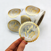 Étiquettes d'emballage personnalisées de luxe avec estampage à chaud doré, autocollants holographiques en rouleau avec logo pour étiquettes d'emballage, pots et bouteilles