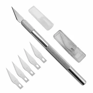 1 takım Metal kolu neşter bıçak bıçak ahşap kağıt kesici zanaat kalem gravür kesme malzemeleri DIY kırtasiye maket bıçağı