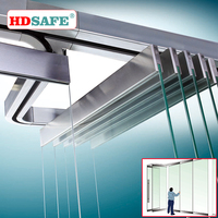 Porte de séparation en verre sans cadre en acier inoxydable, design moderne, isolation acoustique, pliable, pour espaces commerciaux, installation facile