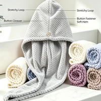 Turbante de Secado Rápido Superabsorbente con Tejido Waffle para Salón de Belleza, Spa y Cabello Largo