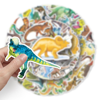 50 autocollants décoratifs dinosaures personnalisés amusants en PVC, écologiques, pour ordinateur portable et guitare