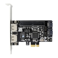 Kartu Ekspansi Server PCIe X1 NGFF JMB363 2 ESATA++IDE RAID Storage Array Card Aluminium-Stock
