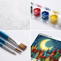 Kit de peinture par numéros sur toile DIY 40x50cm, paysage nocturne fantastique, style peint à la main, art encadré pour la décoration de la chambre des enfants