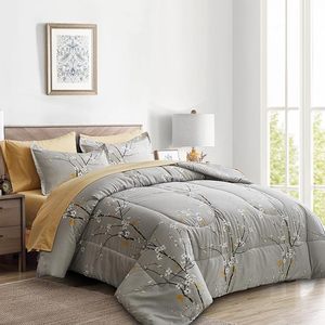 Màu Xám <span class=keywords><strong>Comforter</strong></span> Tấm Thiết Lập Mềm Sợi Nhỏ Có Thể Đảo Ngược Có Thể Đảo Ngược Hoa In Duvet Cover Set Cho Vua Kích Thước Giường Quilt Bộ - Product Image 6