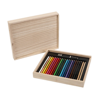 2023 nouveau style boîte en bois avec 22 crayons aquarelle 20 crayons de couleur crayons à croquis 48 pièces