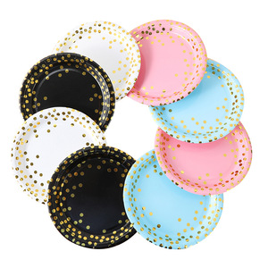 Assiettes en papier à pois créatives de 7 pouces, jetables, best-sellers, pour anniversaires, mariages, Saint-Valentin - Product Image 6