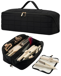 Organizador de Herramientas para el Cabello de Nailon Acolchado – Estuche de Viaje de Gran Capacidad con Bolsa Desmontable para Rizadores y Cosméticos - Product Image 1