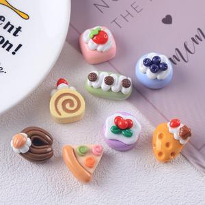 DIY al por mayor a granel lindo pastel crema de mantequilla hecho a mano pan resina encantos para adhesivo teléfono caso pinza de pelo accesorios zapato hebilla - Product Image 1