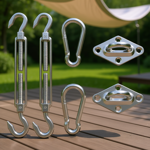 ชุดติดตั้งผ้าบังแดดสแตนเลส 6 ชิ้น อุปกรณ์เสริมคุณภาพพรีเมียม ติดตั้งบนผนัง ติดตั้งด้วยมือ - Product Image 2