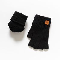 Gants d'hiver personnalisés sans doigts en laine d'alpaga, tricotés côtelés avec revers élastique, chauds, unisexes, pour la conduite, le clavier et les activités de plein air