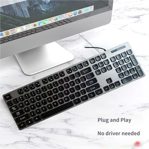 <b>Custom</b> Universal <b>Keyboard</b> Wholesale Silver Black Wired Low <b>Key</b> Membrane Office Typing <b>Keyboard</b> for Desktop - Product Image 2