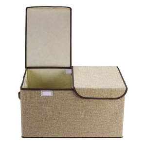 Heavy Duty Cloth Fabric Foldable Cube Storage Boxes & bins For Home and Shoe box storage