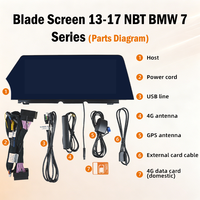 Pantalla de Navegación para Vehículo de 12.3'' HD con Diseño de Cuchilla para BMW Serie 7 2013-2017 Sistema NBT, Funciones Originales del Vehículo, Cámara AHD