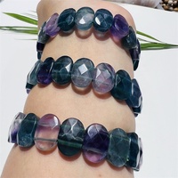 Bracelets en Fluorite Naturelle Facettée Ovale de Haute Qualité pour Femmes, Vente en Gros, Énergie Curative Polie et Colorée