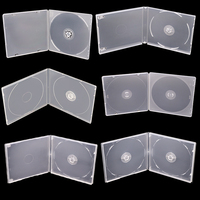 Estuche de plástico para CD, conjunto de DVD para libros, película, música, VCD, caja de disco para DVD, transparente, individual, en blanco