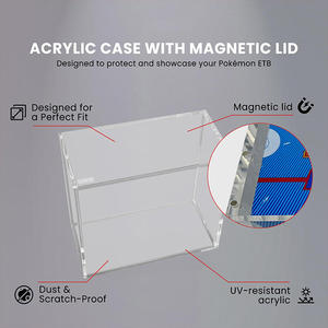 Y Y caja de almacenamiento acrílica transparente Elite Trainer con tapa magnética resistente a UV para cartas de juego boosters - Product Image 3