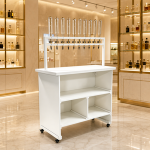 Carrello Mobile HLX <span class=keywords><strong>per</strong></span> Ricarica Profumi, Ripiano Pieghevole, Costruzione in Acciaio al Carbonio Ecologico, Ruote Bloccabili <span class=keywords><strong>per</strong></span> Centri Commerciali e <span class=keywords><strong>Negozi</strong></span> al Dettaglio - Product Image 3