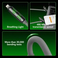 Kabel Pengisian Daya Silikon Tipe-C Terlindung 4-in-1 XSY_014 240W Terlaris 2025, Pengisian Cepat 65W PD 5A Tembaga Murni untuk Komputer