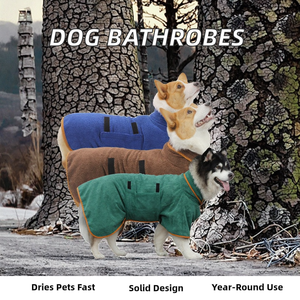 Elegant Breathable Absorb Microfiber <b>Dog</b> Bathrobe Pet Towel for Dryin Coating for Wholesalers <b>Bath</b> Shower Robe Available Grey - Product Image 3