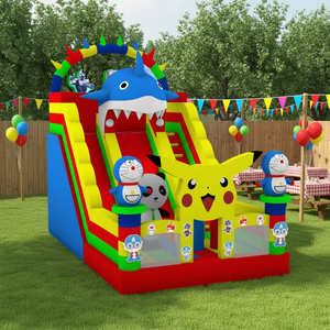 Château gonflable de sécurité pour enfants, personnalisé et coloré, avec toboggan pour jeux en plein air, parc d'attractions, saut à l'élastique - Product Image 2