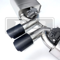 Système d'échappement électronique sport avec valve pour Porsche Cayman 987.2 3.4L en acier inoxydable 304 avec embouts en fibre de carbone