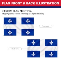Drapeau du Québec (Canada) 90x150cm, directement de l'usine, bannière promotionnelle suspendue, résistant à la décoloration, drapeau extérieur en polyester