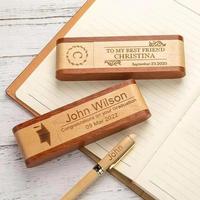 Stylos en bois de luxe personnalisés avec logo de marque, kits de tournage sur bois, gravure, stylo plume en bois avec boîte pour cadeau
