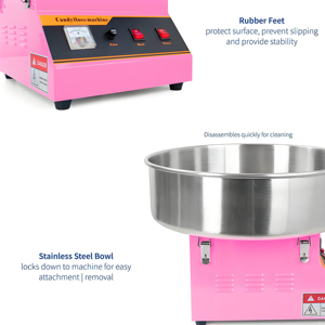 Máquina de Algodón de Azúcar Rosa Automática de Alta Velocidad, Portátil y Comercial, Mini Máquina Eléctrica para Panadería, Motor de 220V, Ecológica para el Hogar - Product Image 5
