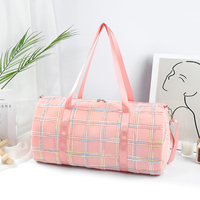 Petit sac de voyage pour enfants de nuit pour filles mignon sac de danse à carreaux bleu pour tout-petits sac de sport pour fin de semaine