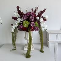 T-FT063 Hoogwaardige 50cm roze bruidsgang bloemen kunstzijde tafeldecoratie voor bruiloft vloerdecoratie