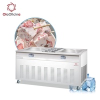 Máquina comercial de helado frito de doble recipiente con compresor doble, máquina para hacer rollos de helado tailandés, doble olla