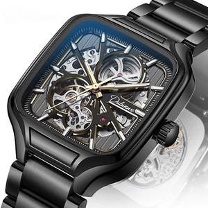 Petite montre mécanique automatique carrée, boîtier en alliage, bracelet en acier inoxydable, résistante à l'eau 30M, mode homme, aiguilles lumineuses, 40mm - Product Image 1
