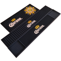 Tapis de Bar en Caoutchouc PVC Souple, Anti-Goutte, Personnalisé, avec Logo en Relief, Noir, Blanc, Vert, Jaune, Bleu