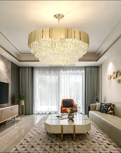 Venta al por mayor hogar Luz Dorada sala de estar moderno decorativo lujo techo bola de cristal araña - Product Image 4