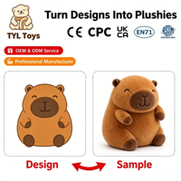 Porte-clés en peluche Capybara, petit, doux, rembourré en coton PP, multi-styles, personnalisable pour la rentrée scolaire, breloque de sac, OEM