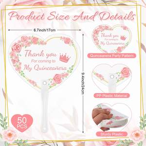 Abanico de Mano Redondo de Plástico PP Personalizado con Logotipo OEM Barato al por Mayor para Regalo Promocional - Product Image 3