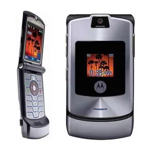 Para Motorola RAZR V3i GSM MP3 Quad Band Flip Celular Desbloqueado Velho Simples Telefones celulares