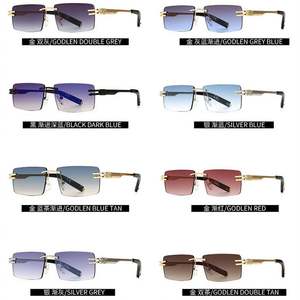 Gafas de Sol Personalizadas con Logotipo, Estilo Vintage 2025, para Hombre y Mujer, de Metal Dorado, Protección UV400, Montura Pequeña, Sin Marco, Cuadradas - Product Image 5