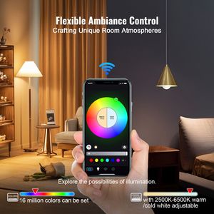 หลอดไฟ LED อัจฉริยะหลากสี4แพ็ค9W หลากสี800ลูเมน RGB เปลี่ยนสีได้โดย Google Assistant สำหรับ Alexa iOS SMART - Product Image 3