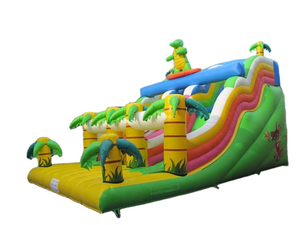 Tùy chỉnh Inflatable 2 làn đường trượt nước với hồ bơi thổi lên trượt nước Inflatable cho bên kinh doanh - Product Image 6