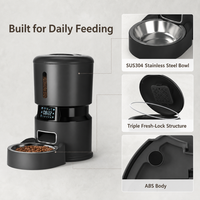 Distributeur automatique de nourriture pour animaux de compagnie 4L, distributeur de nourriture intelligent pour chats et chiens, bol moderne en plastique et acier inoxydable, écran LCD, vente en gros, fourniture OEM