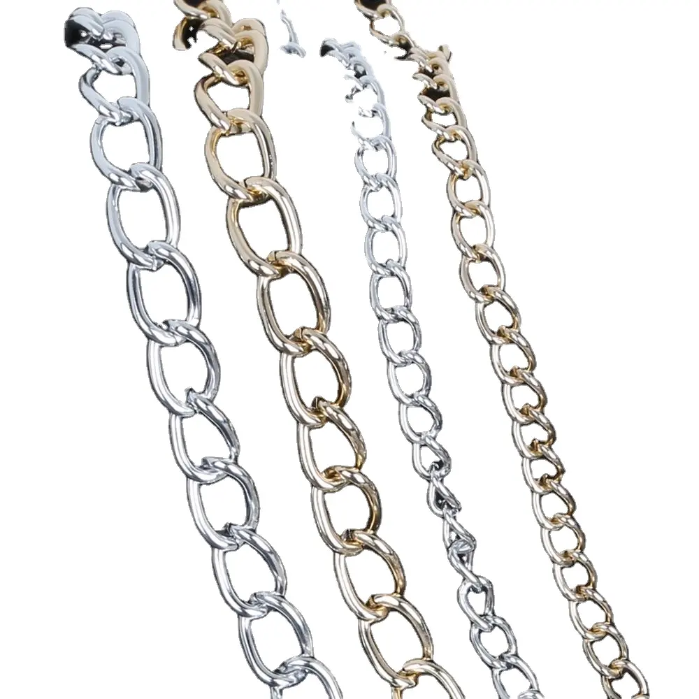 Aluminum Chain Plated Silver/Light Gold、ForファッションNecklaces Bracelet DIY Jewelry Findings & Craft Making