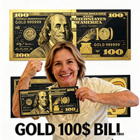 Faux billets de banque réalistes en or noir de 100 dollars USD, billets de banque américains en feuille d'or, fournitures pour fêtes et événements