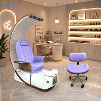 Chaise de pédicure électrique professionnelle pour salon de manucure avec bassin pour les pieds à LED
