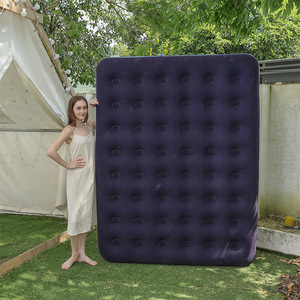 Colchón de aire inflable plegable ligero con superficie flocada de PVC de tamaño completo, alfombrilla plegable tubular para el hogar de 188cm de longitud, sueño profundo - Product Image 5