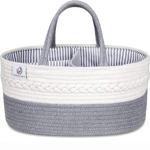 Rope Nursery Bin 100% Cotton Portable Storage Baby Changing Basket Diaper Caddy Organizer Baby Gift Baskets