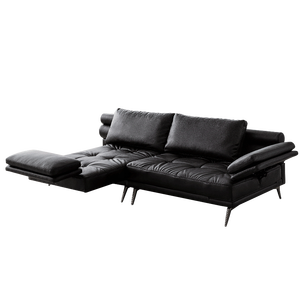 ชุดโซฟาหนัง Bauhaus แบบย้อนยุคกลางโบราณขนาดใหญ่สามที่นั่งห้องนั่งเล่นเก้าอี้หมุนอเนกประสงค์สำหรับใช้ในบ้าน - Product Image 1