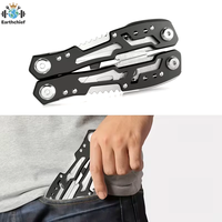 Couteau de poche multifonction en acier inoxydable, pinces pliantes, mini outils de réparation portables multi-usages pour l'extérieur
