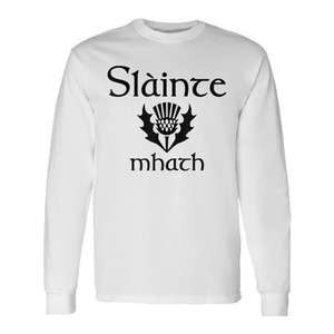 Camiseta de manga larga Slainte Mhath Scottish Thistle para el día de San Andrés en Escocia - Product Image 2